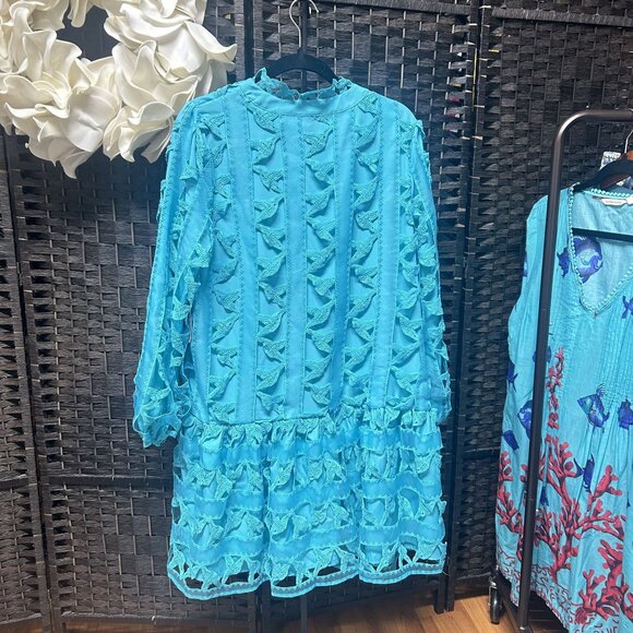 Ciebon Women's Long Sleeve Blue Aline Dress Size Large - Picture 6 of 7